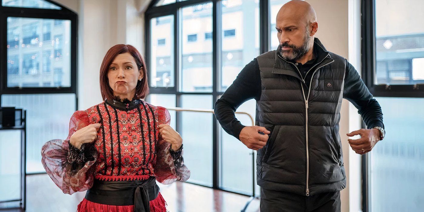 Elsbeth Tascioni (Carrie Preston) dances with Ashton Hayes (Keegan Michael Key) in 'Elsbeth'