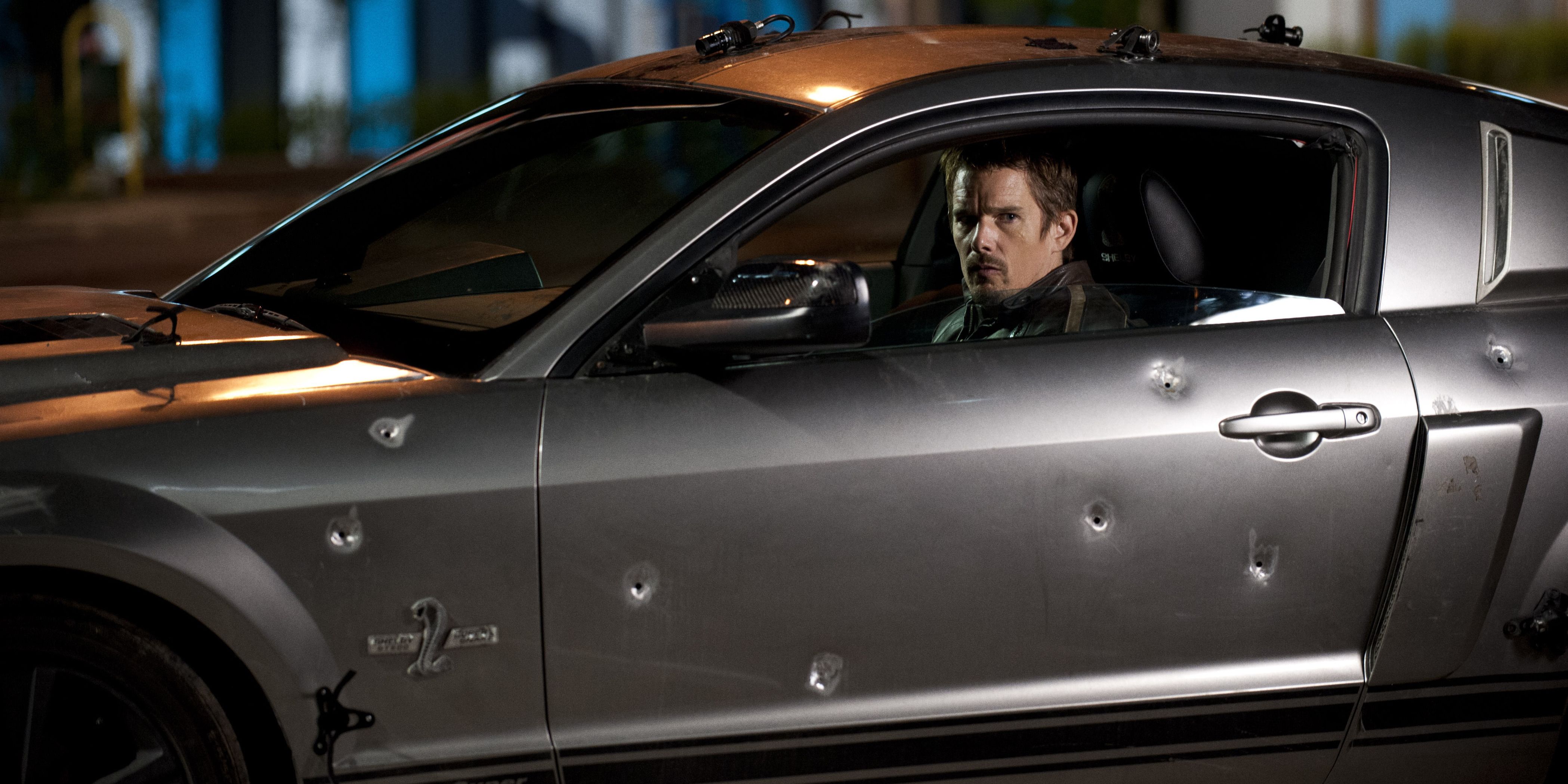 Ethan Hawke drives a car with bullet holes in &lsquo;Getaway&rsquo; (2013)