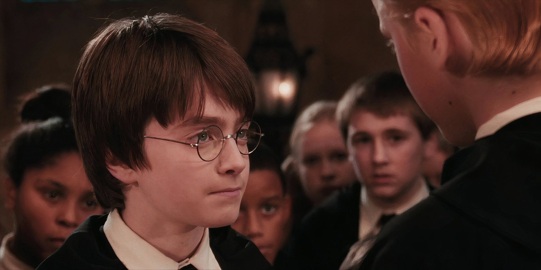 Harry (Daniel Radcliffe) confronts Draco (Tom Felton) in &lsquo;Harry Potter and the Sorcerer&rsquo;s Stone&rsquo;