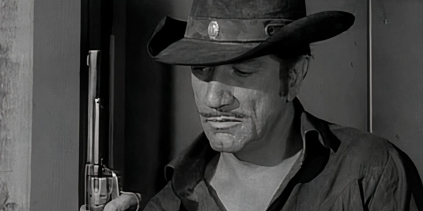 Paladin (Richard Boone) estudia pistolas en 