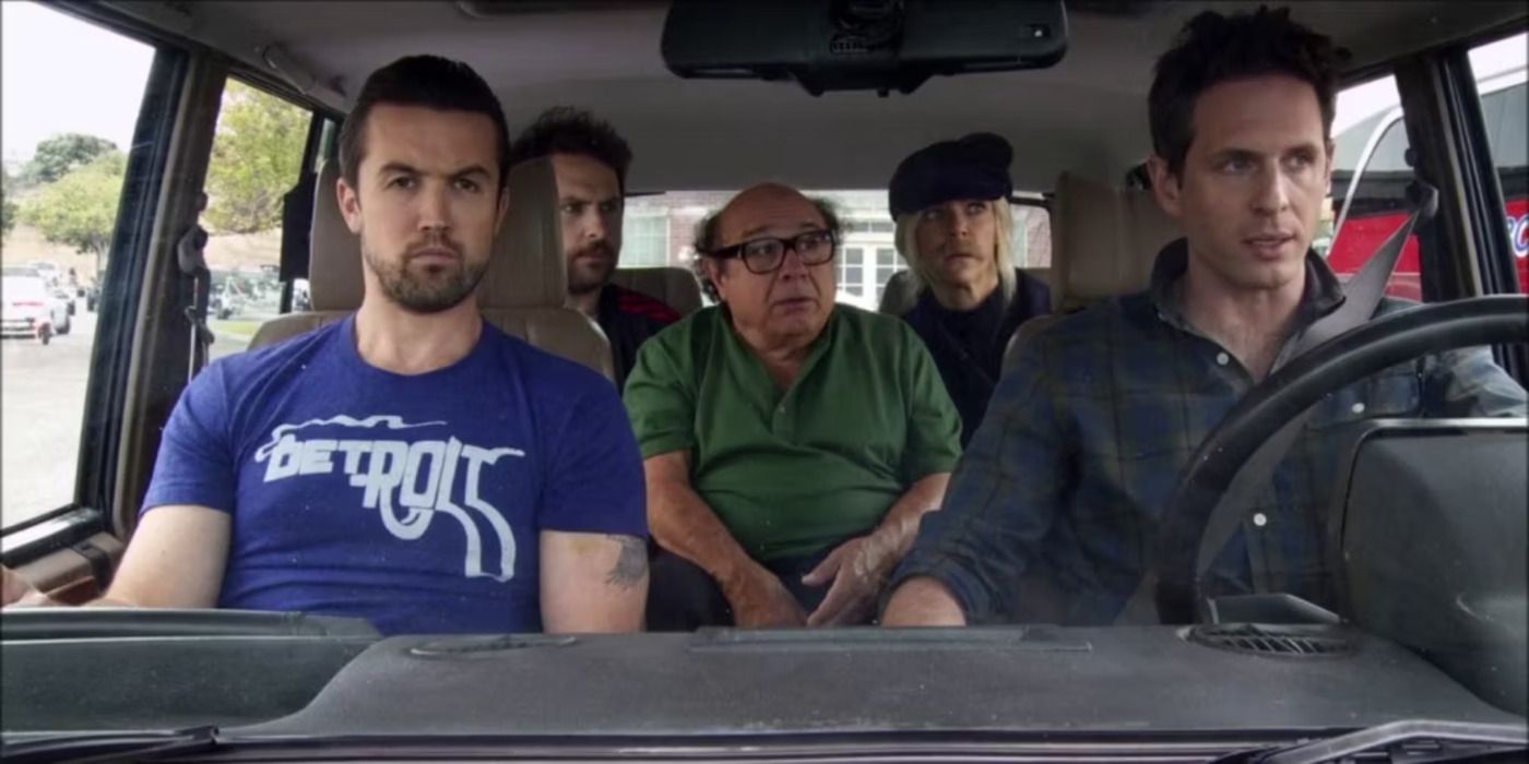 Always Sunny Gang sitting in a car in 