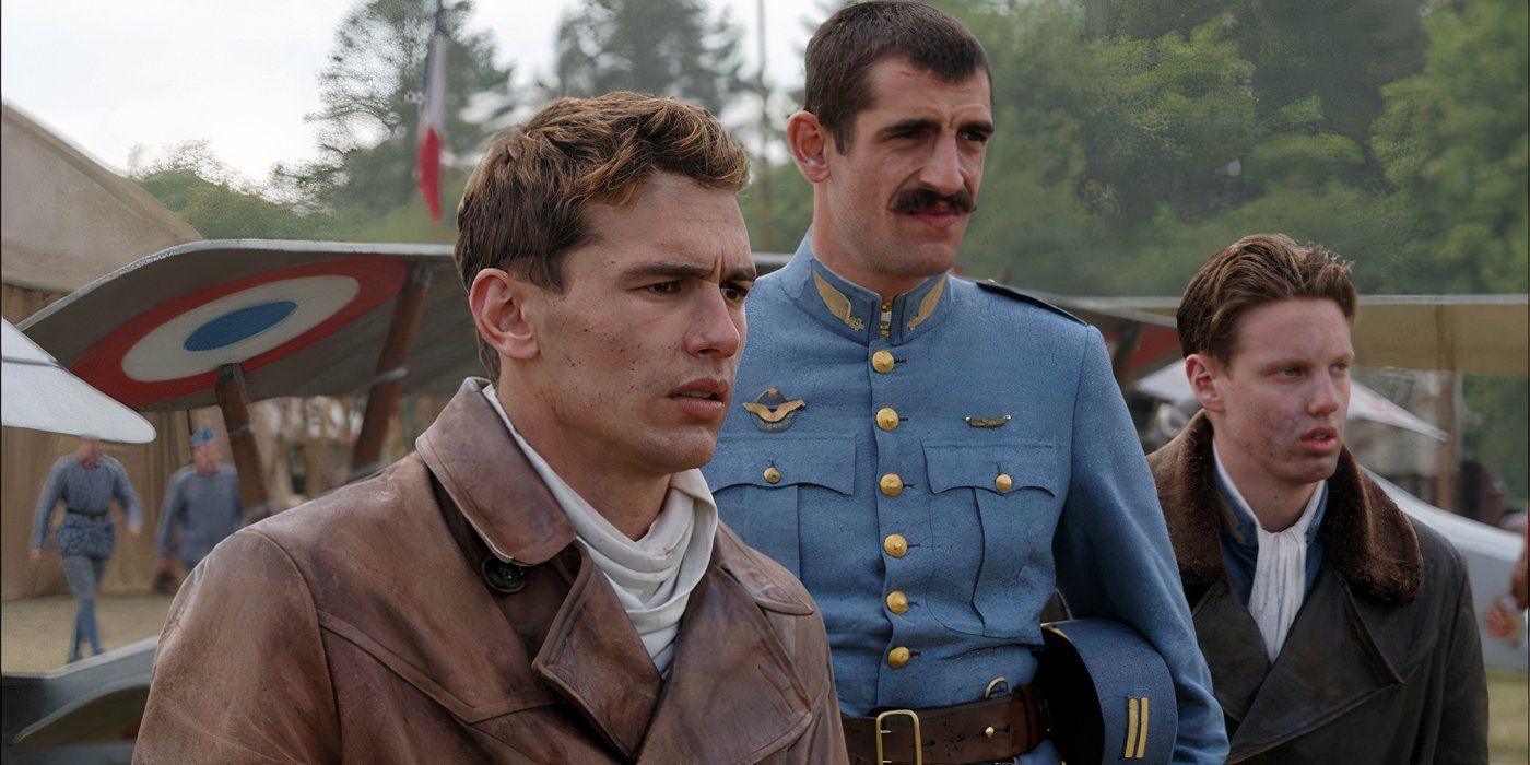 Blaine Rawlings and two soldiers looking in Flyboys