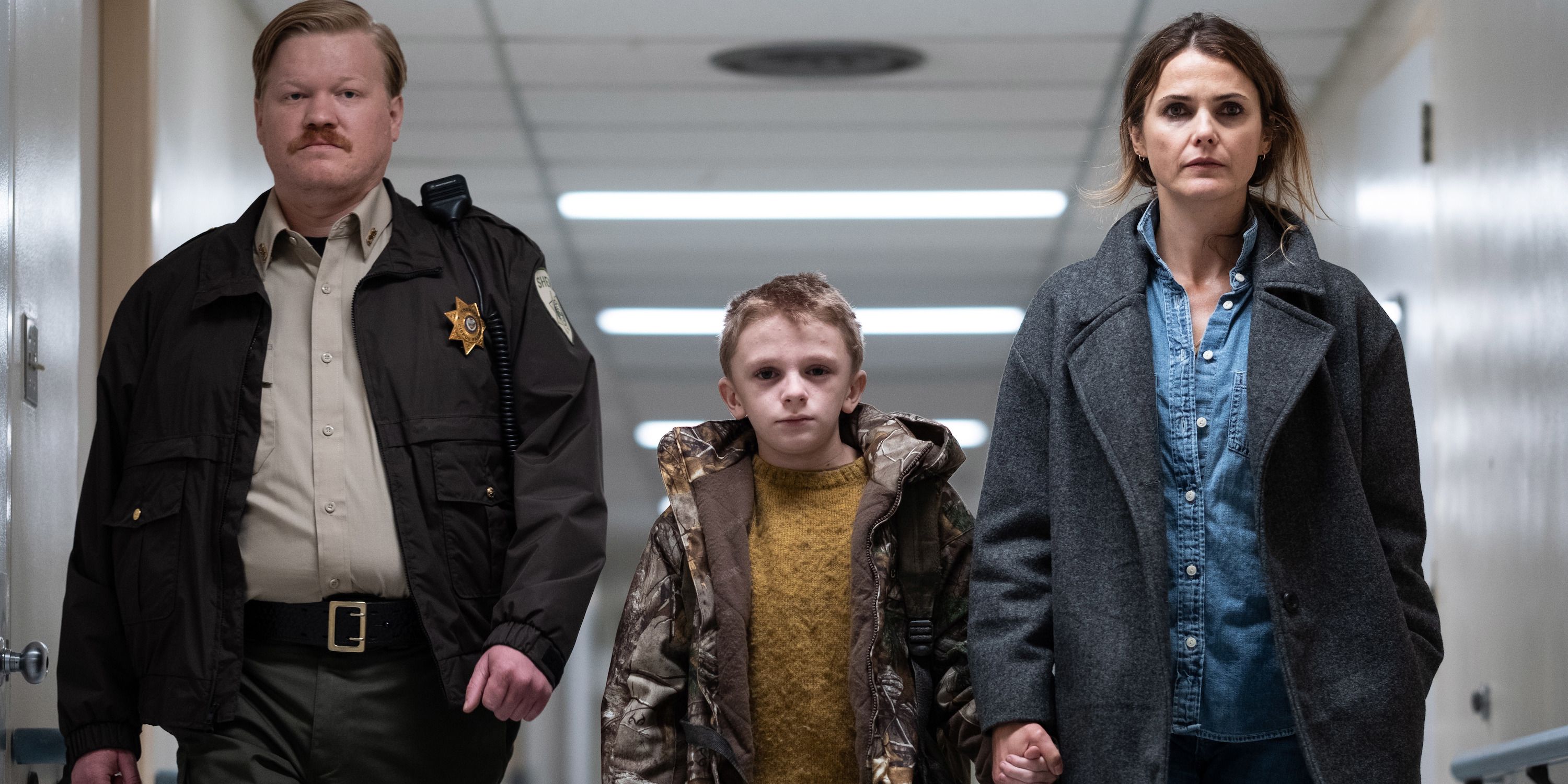 Jesse Plemons, Jeremy Thomas, and Keri Russell in Antlers