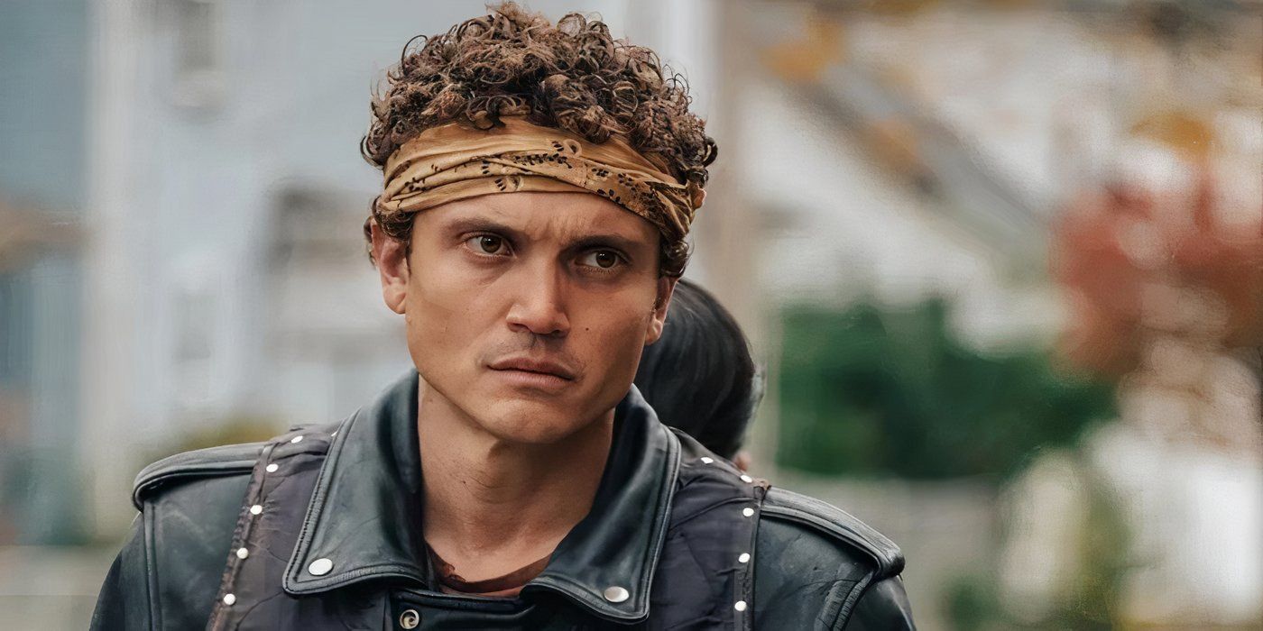 Karl Glusman as Corky in The Bikeriders.