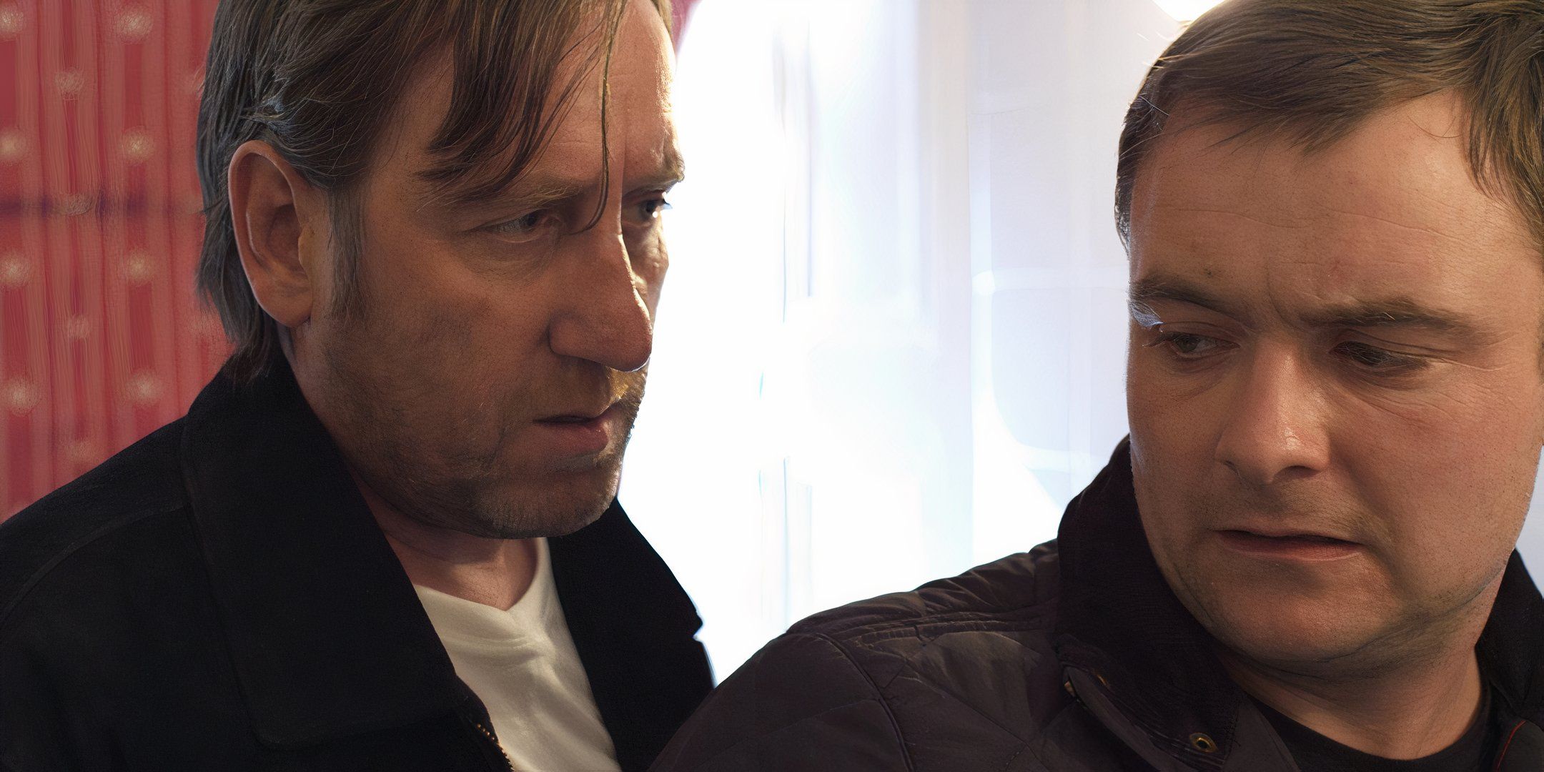 Michael Smiley as Gav talking to Neil Maskell as Jay in Kill List.