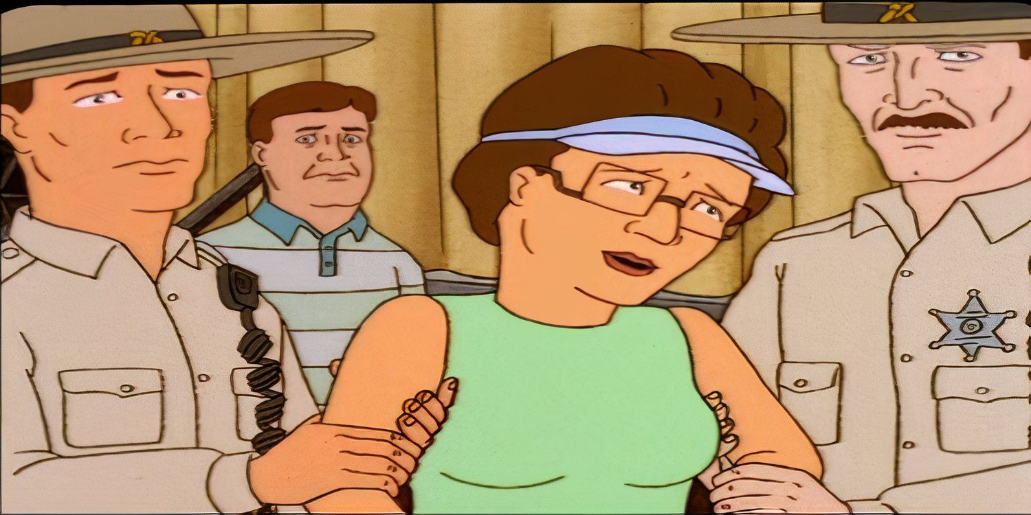 La policía estatal se lleva a Peggy Hill en el episodio de Peggy Fun Fair