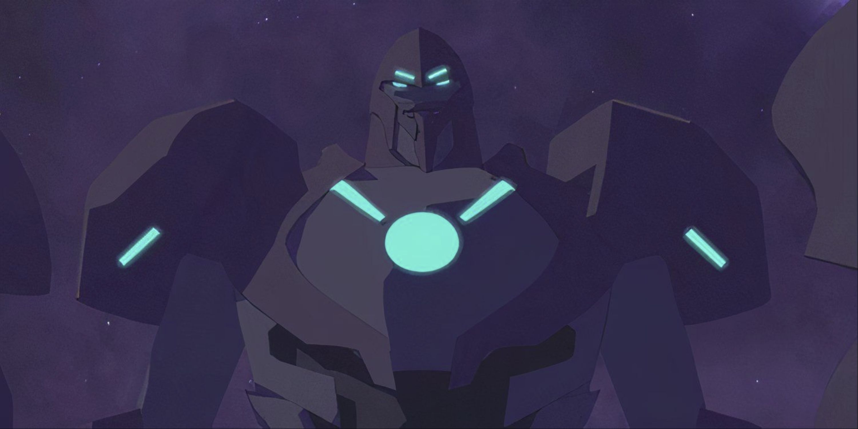 Medium shot of Vector Prime smirking at someone in Transformers: Cybertron