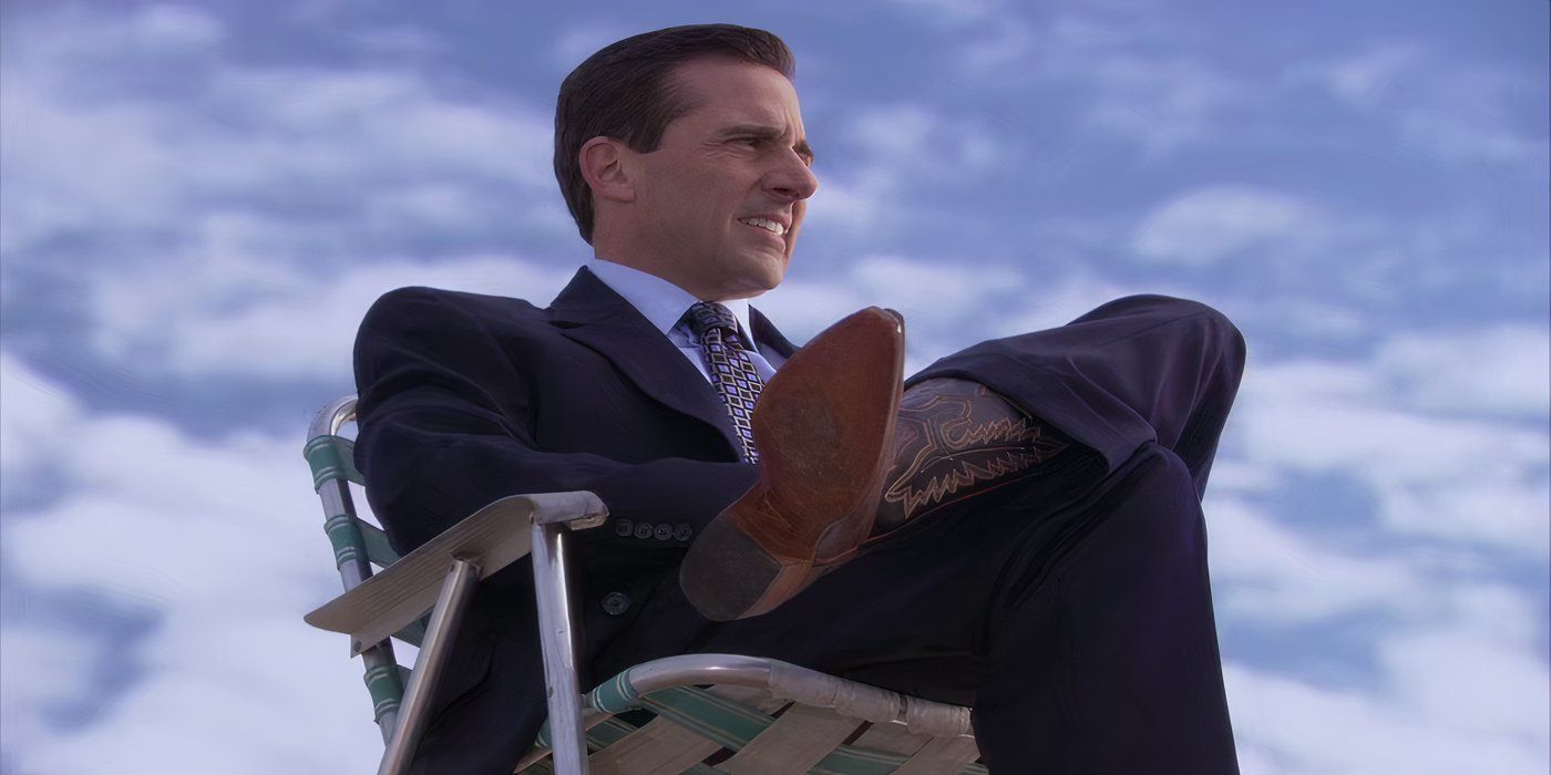 Michael Scott sits on a roof preparing to say goodbye to Dunder Mifflin