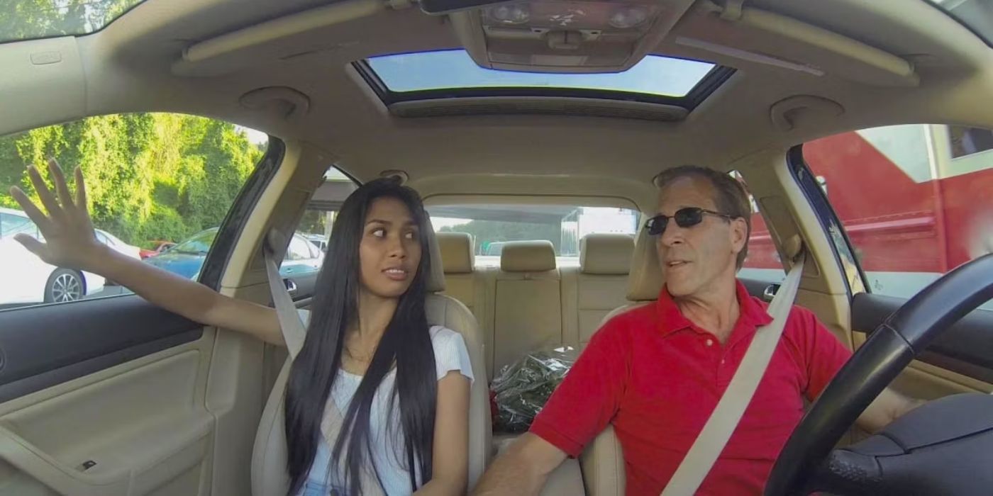Nikki and Mark Shoemaker sit in a car with awkward tension on 90 Day Fiance.