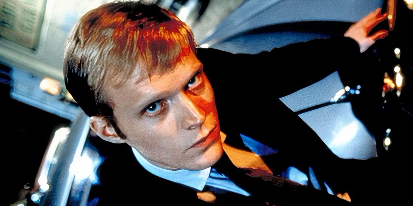 Paul Bettany as Young Gangster looking up at the camera in Gangster No.1