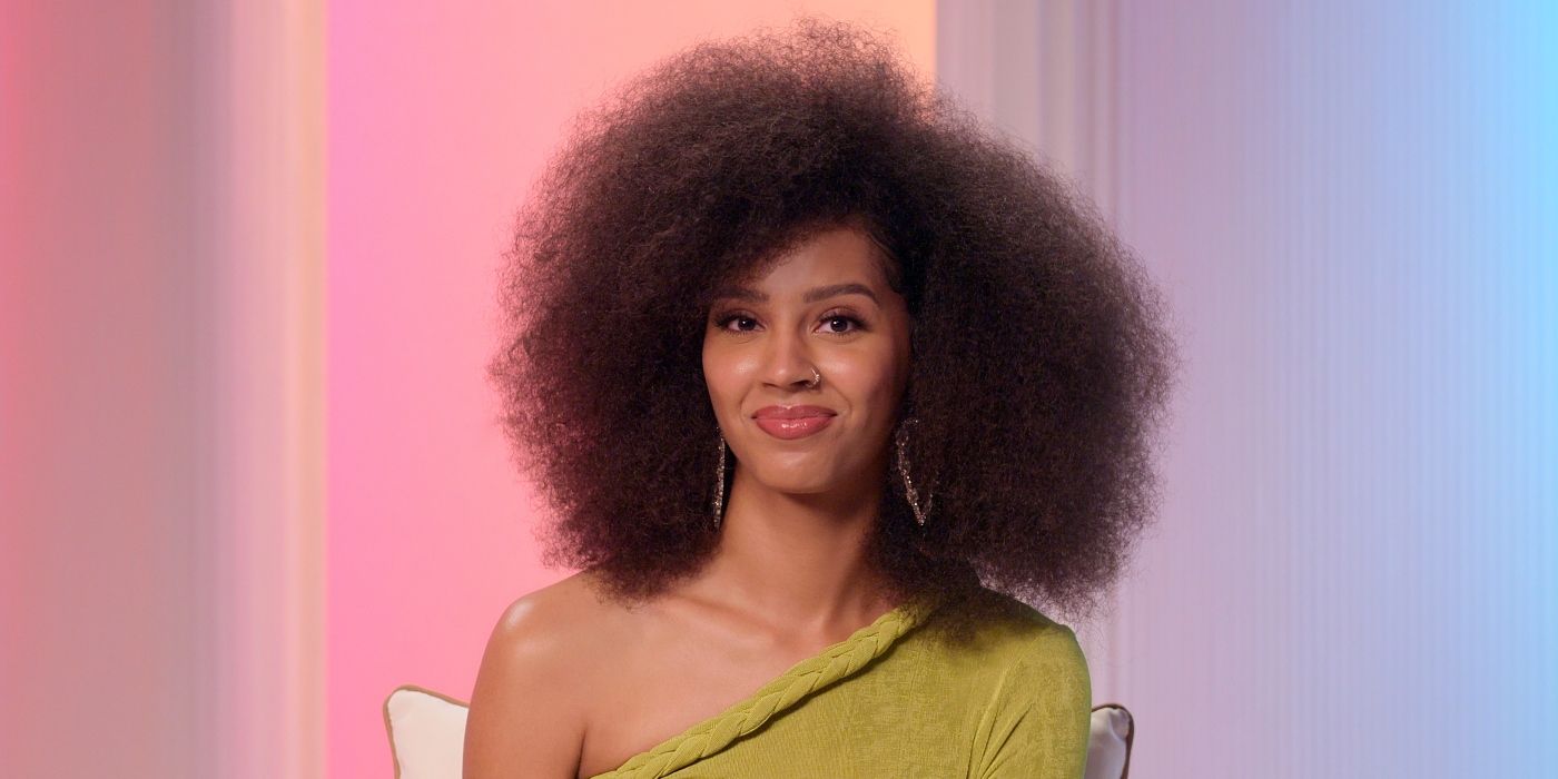 Christine Obanor sits and smiles on &lsquo;Perfect Match&rsquo;