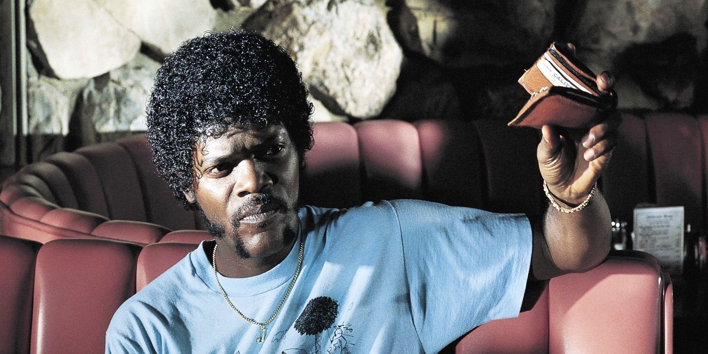 Samuel L. Jackson's Jules sitting in a booth in Pulp Fiction