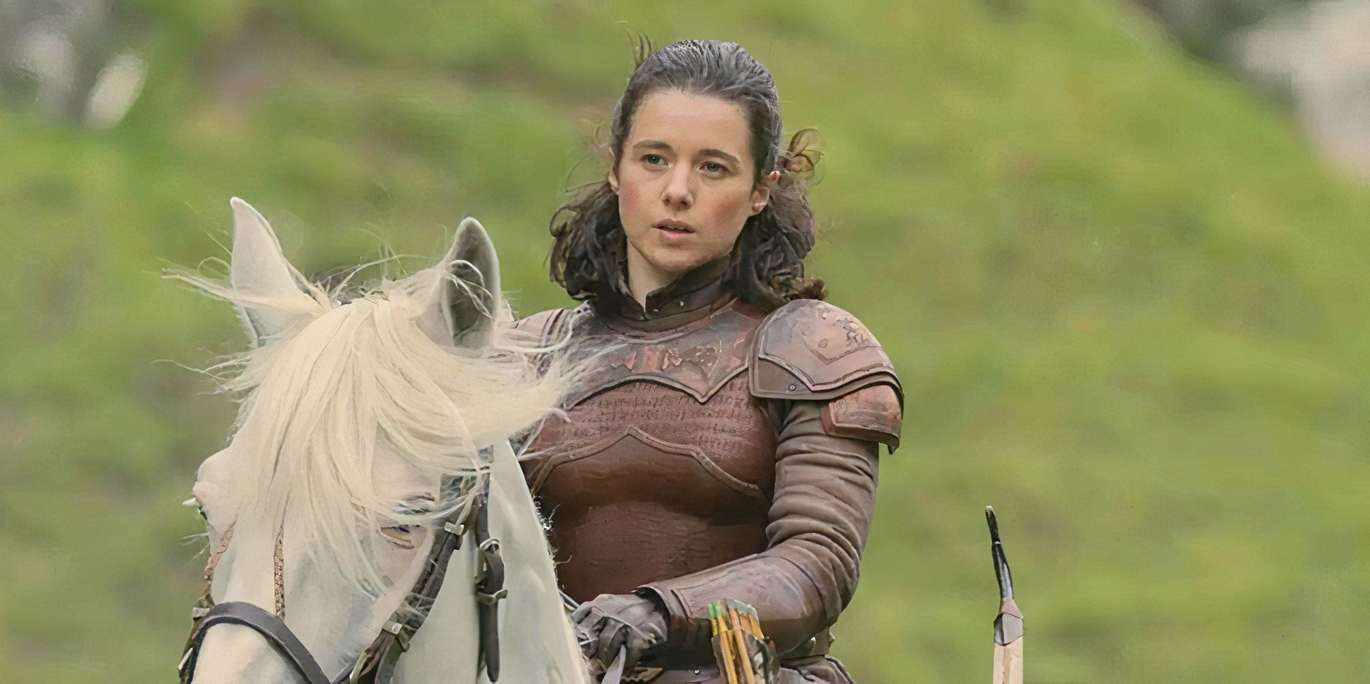 Rachel Redford as Lady Rhea Royce riding a horse in House of the Dragon