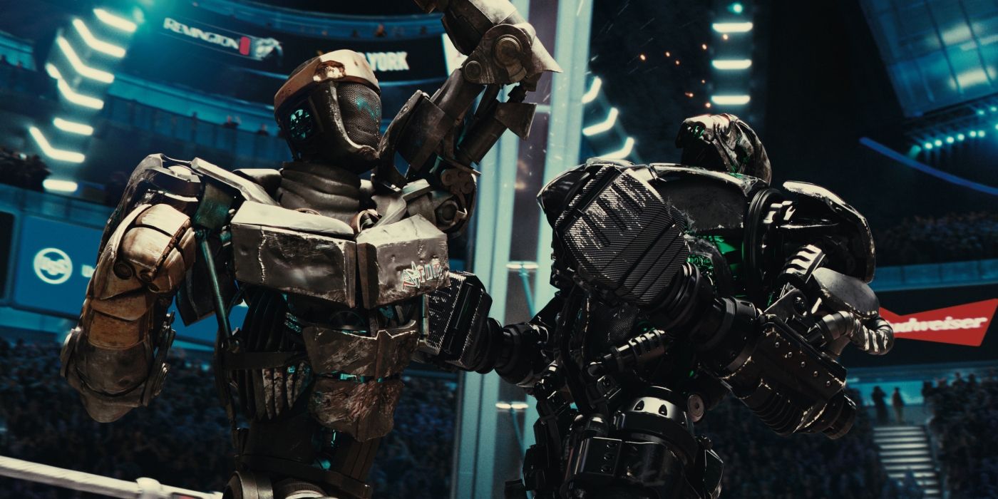 Real Steel fighting robots Atom and Zeus