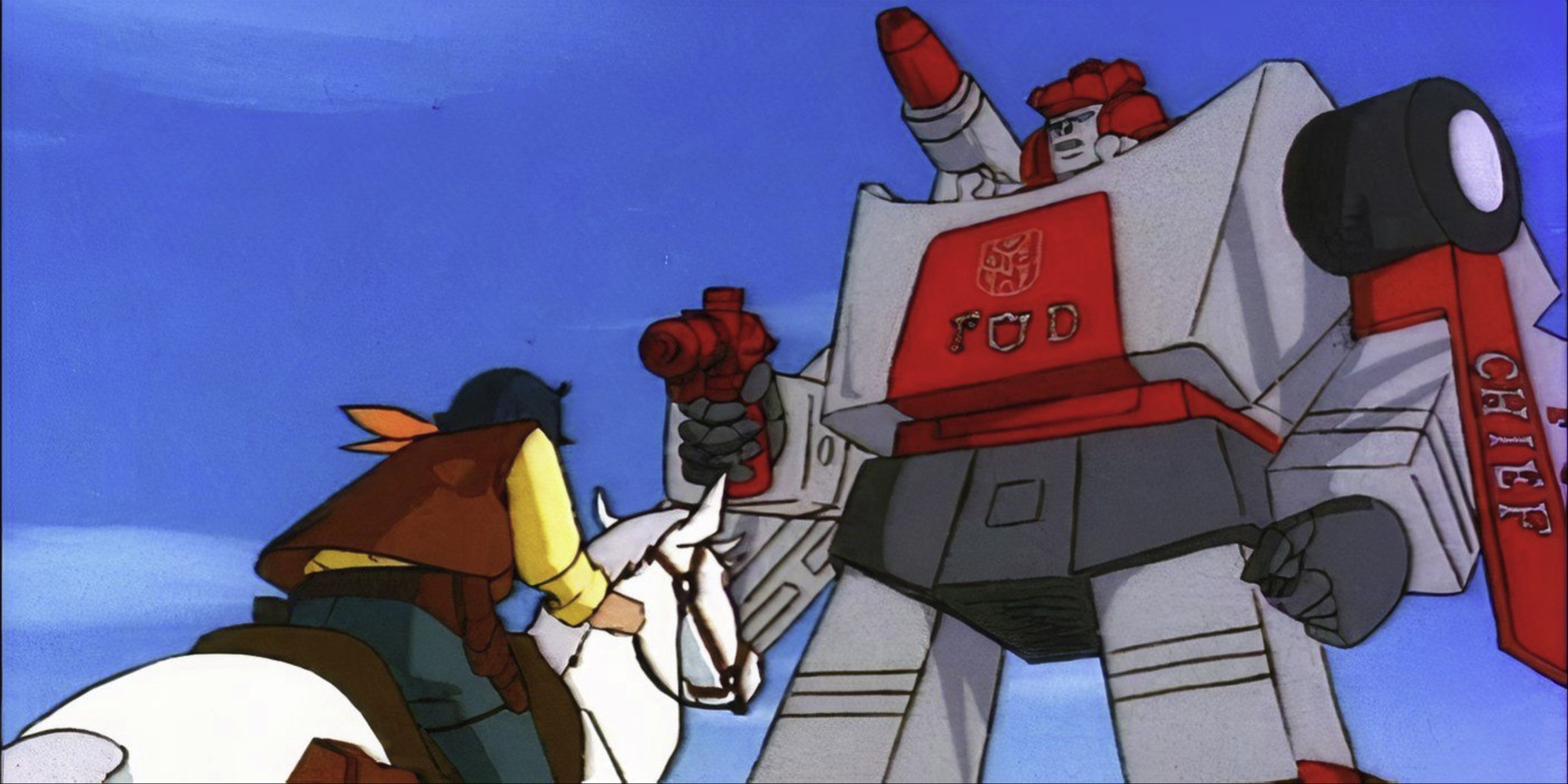 Red Alert talking to a human in Transformers