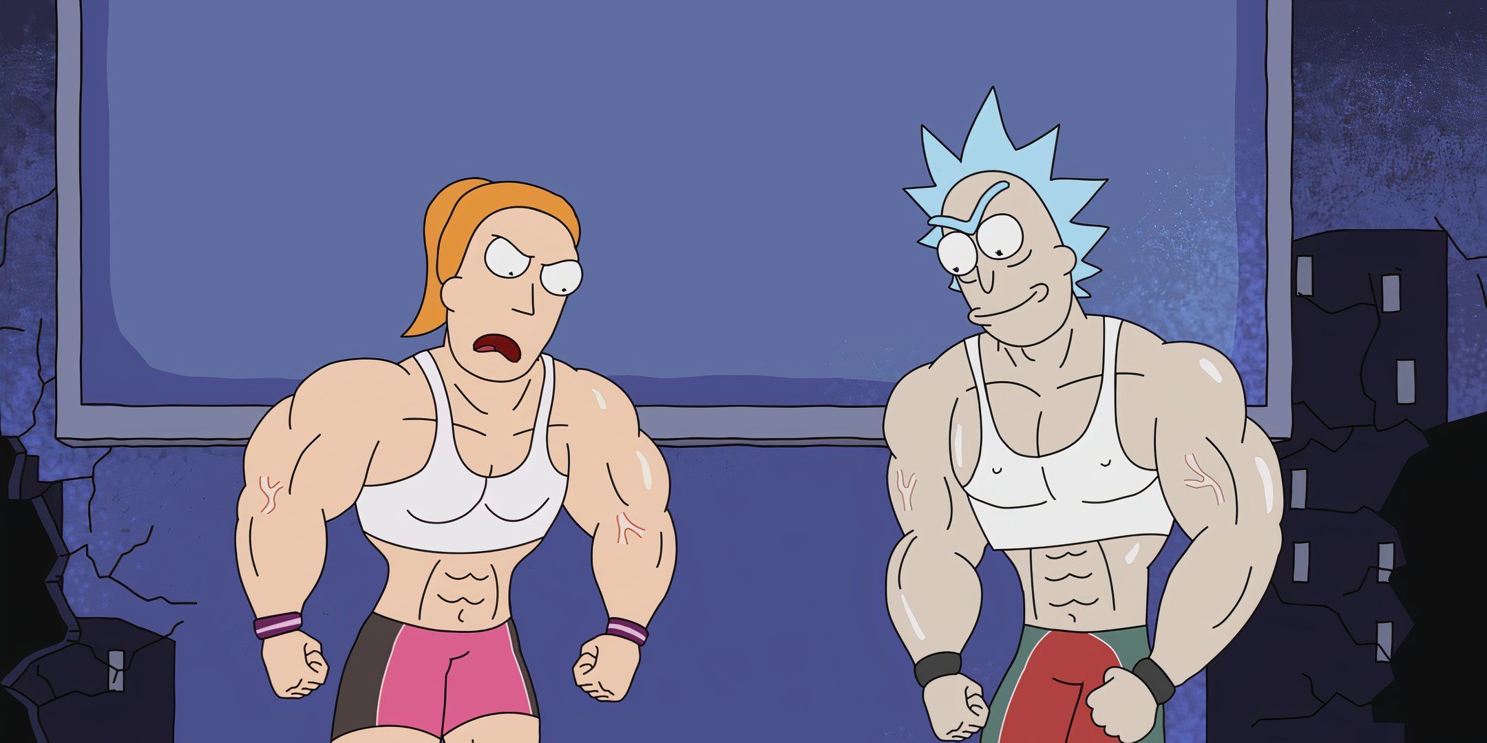 Summer (Spencer Grammer) and Rick (Justin Roiland) have gotten jacked and beaten up the Devil in Season 1, Episode 9 of Rick and Morty