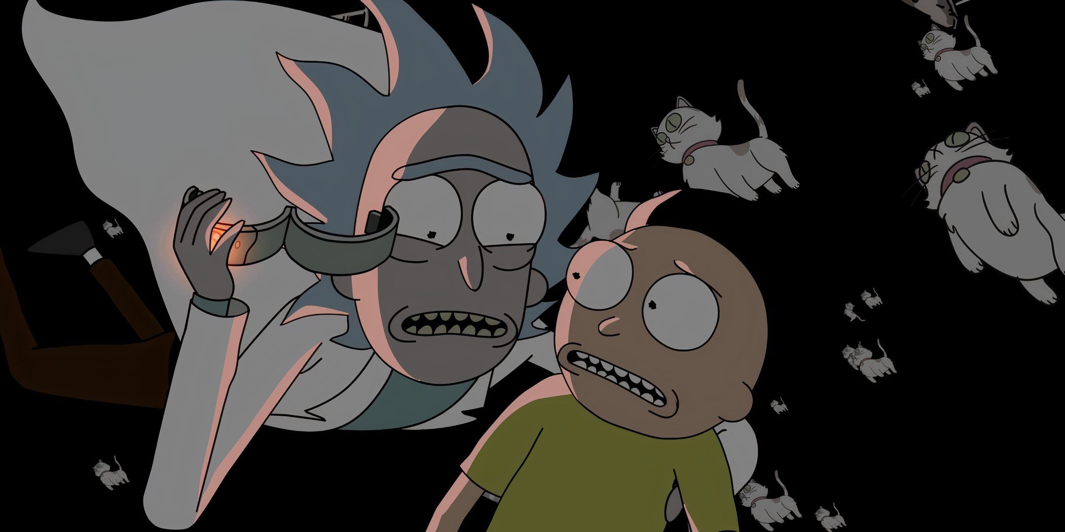 Rick (Justin Roiland) jumps into the void to save Morty (Justin Roiland) in Season 2, Episode 1 of Rick and Morty