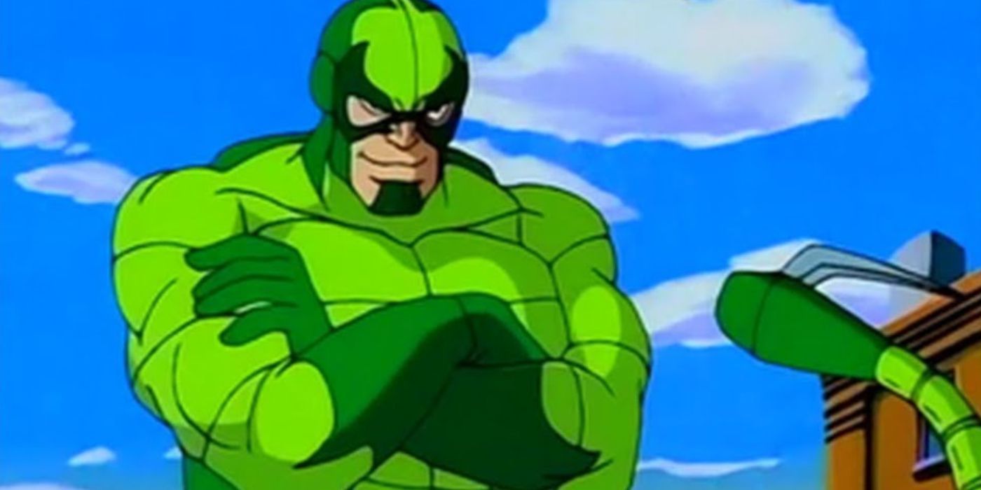 Scorpion crossing his arms and scowling in Spider-Man: The Animated Series