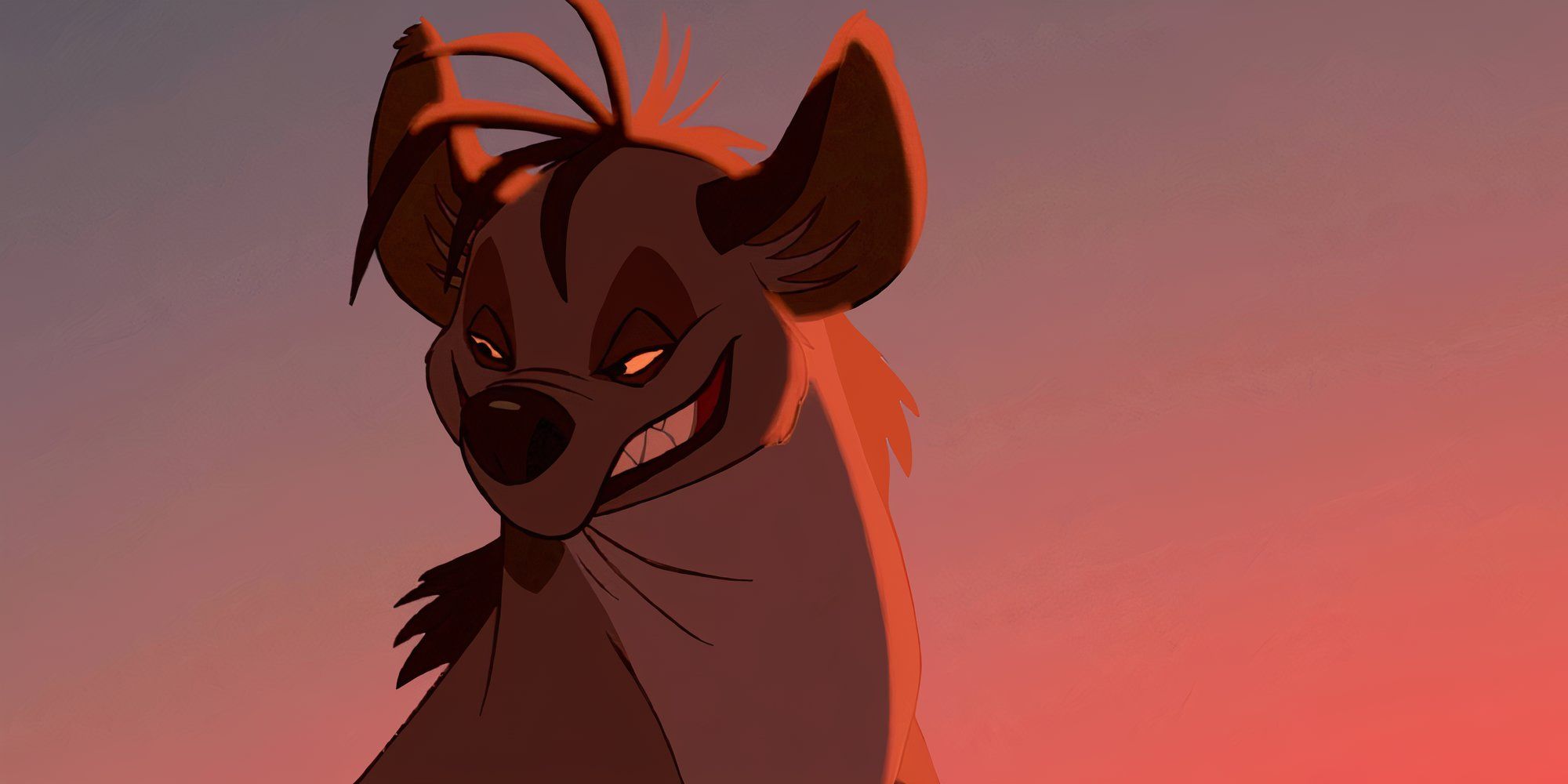 Shenzi in The Lion King with a mischievous expression.