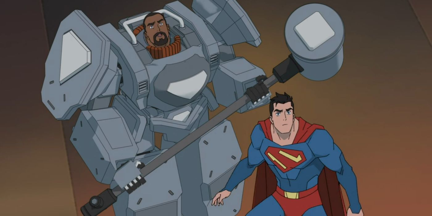 Steel and Superman in the My Adventures with Superman Episode Full Metal Scientist