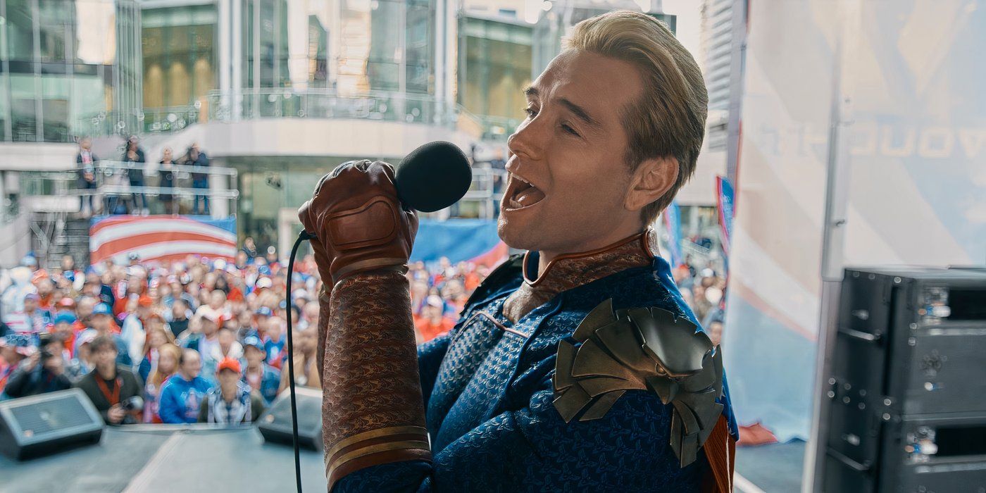 Homelander (Antony Starr) singing karaoke in The Boys Season 4
