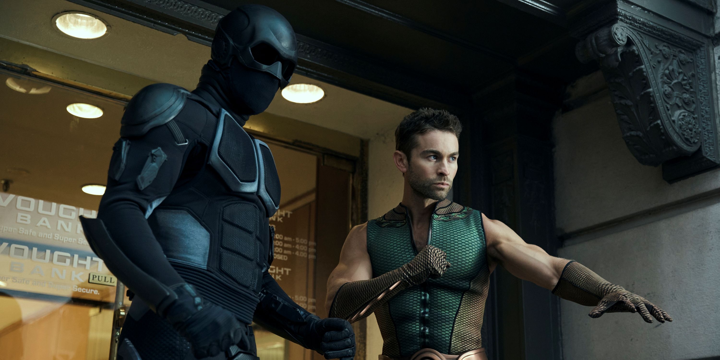 Chace Crawford as The Deep ready to fight alongside Black Noir in The Boys Season 4