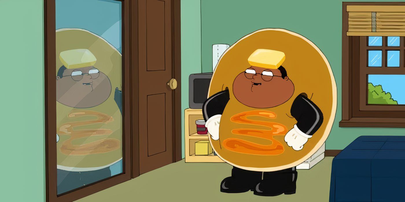 Cleveland Jr. wearing a pancake suit in Family Guy