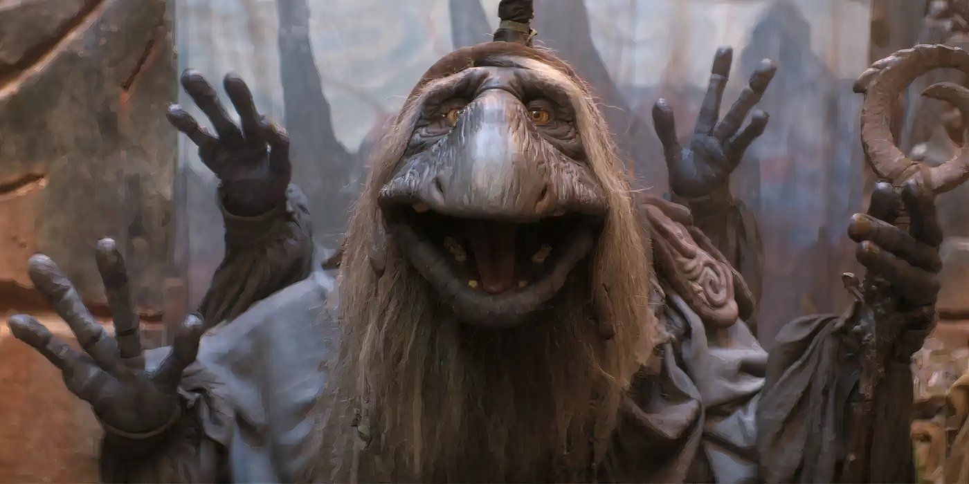 urGoh the Wanderer spreading his arms in The Dark Crystal: Age of Resistance