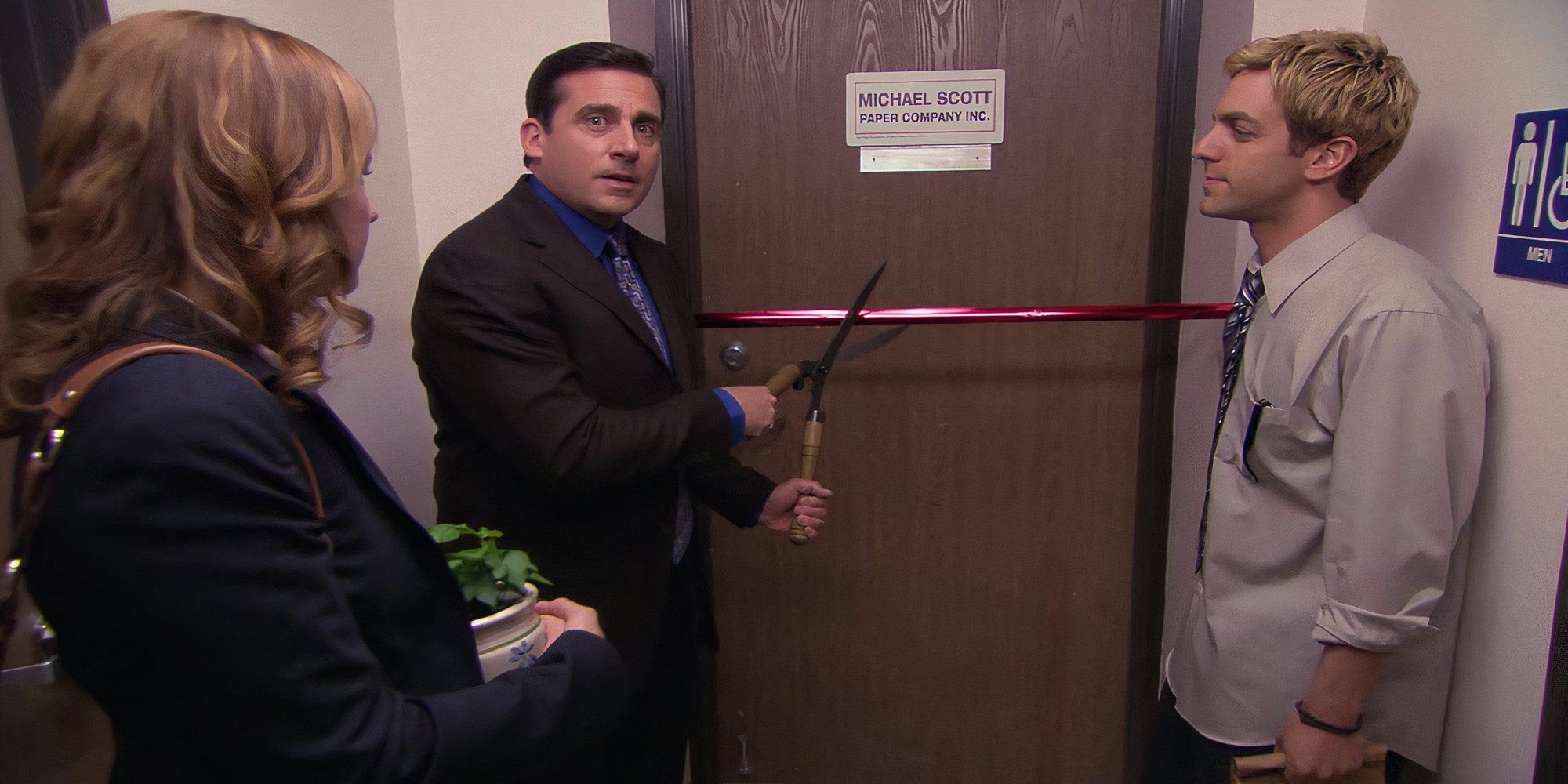 Michael, Pam, and Ryan officially open up The Michael Scott Paper Company