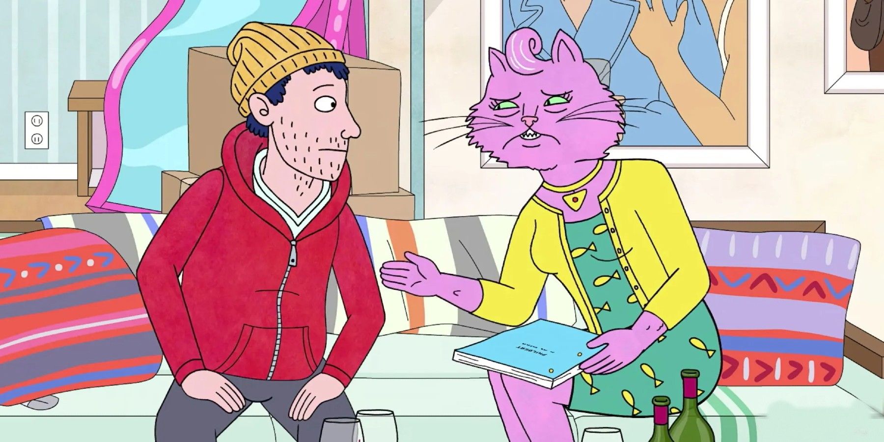 Todd Chávez y la princesa Carolyn en el departamento de BoJack Horseman