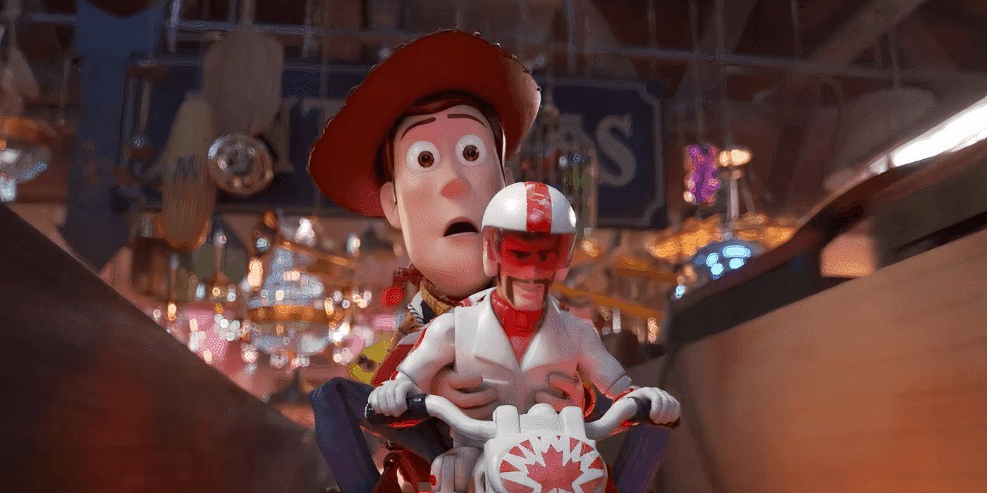 Woody and Duke Caboom in 'Toy Story 4'