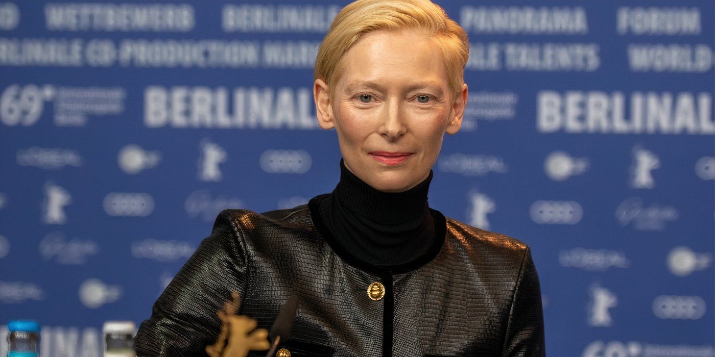 Tilda Swinton on the red carpet at Berlinale Film Festival