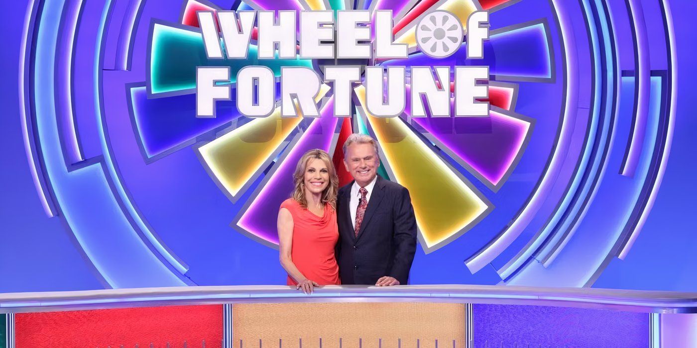 Vanna White and Pat Sajak hosting Wheel of Fortune