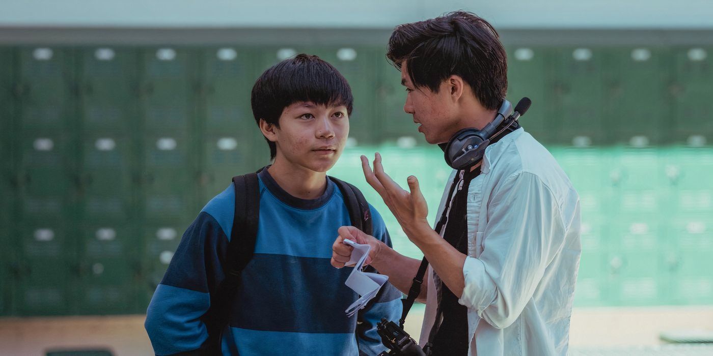 Sean Wang directing Izaac Wang on the set of Didi.