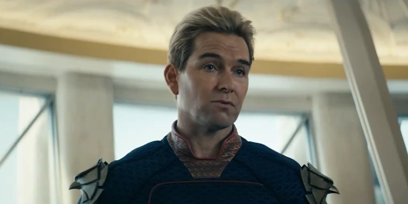 Antony Starr, talking to someone, as Homelander in The Boys Season 4 Episode 8