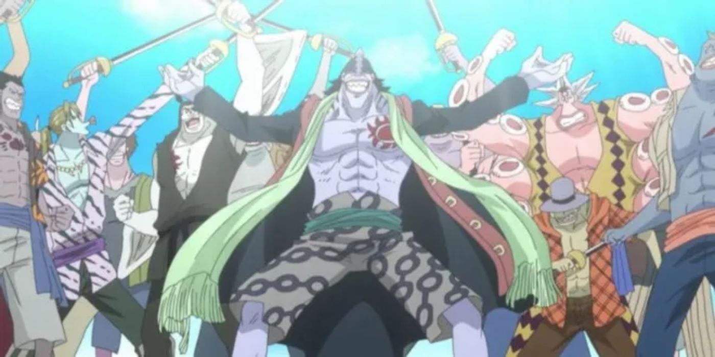 Arlong and fishmen celebrate in arlong park in one piece