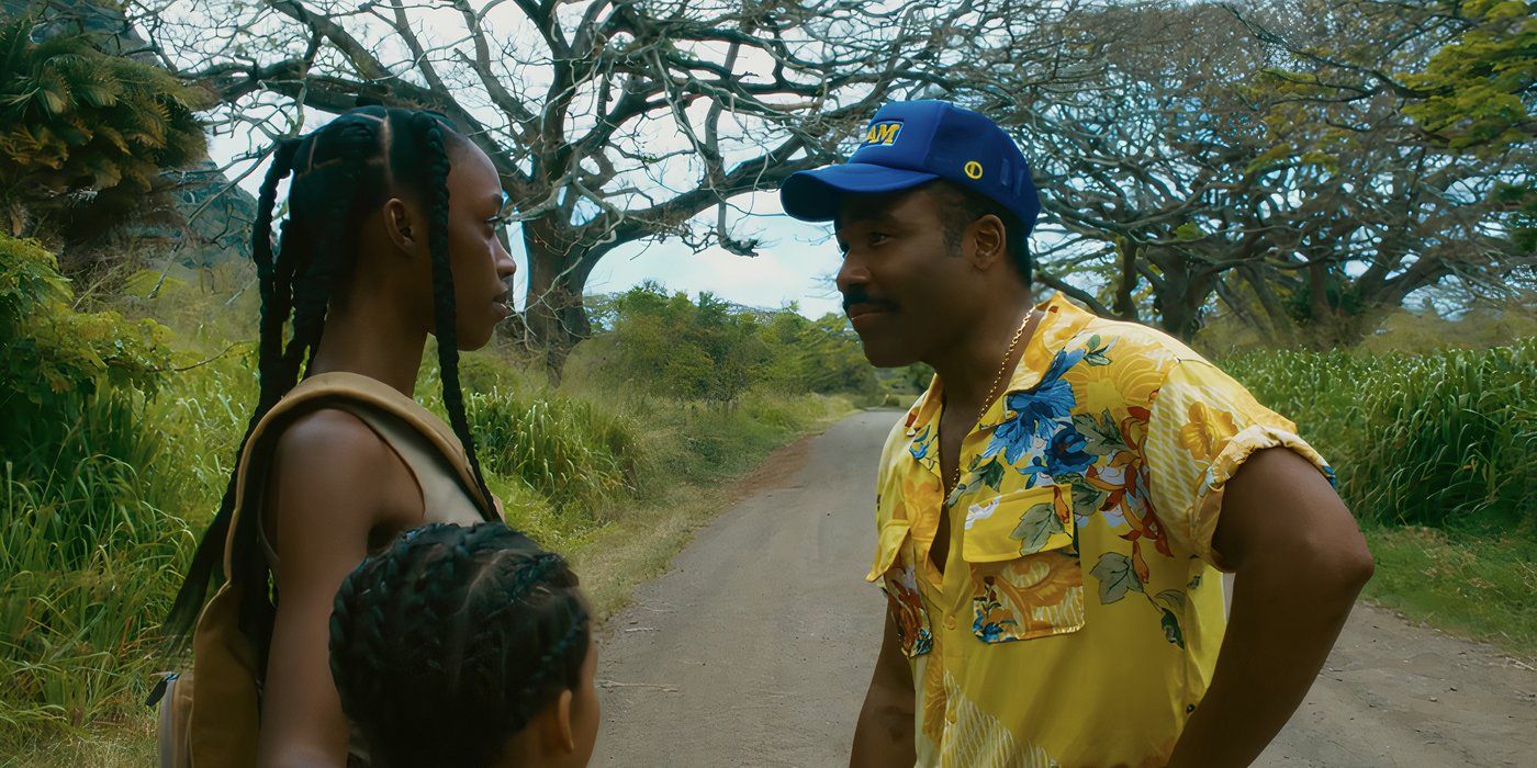 Donald Glover &amp; Jessica Allain talk in the middle of an abandoned jungle road in Bando Stone &amp; The New World
