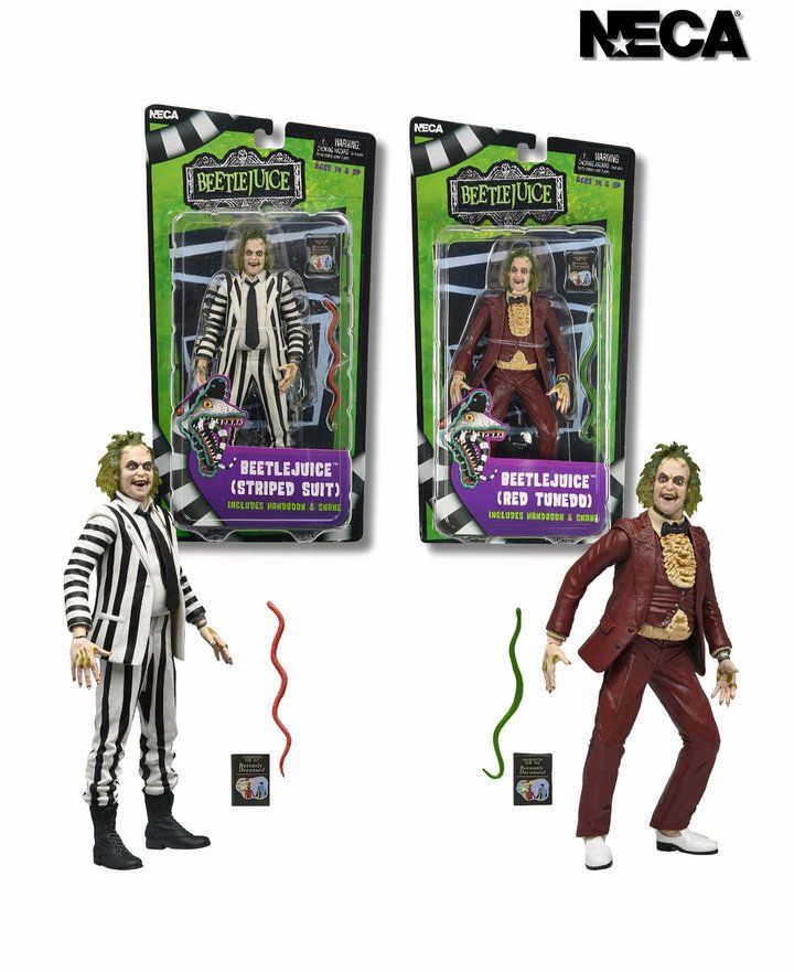 ビートルジュース　ネカ　NECA ヘッドノッカー Beetlejuice (1988) - Beetlejuice Striped Suit Head Knocker