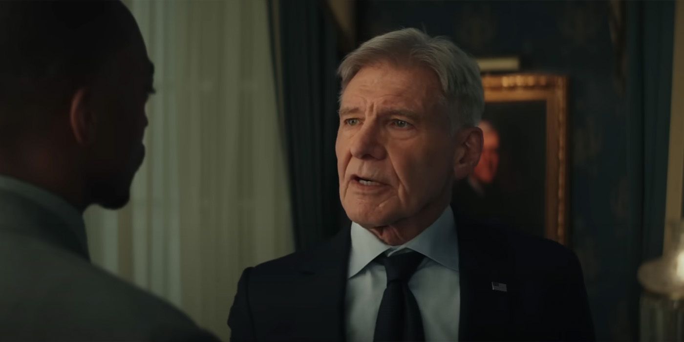 Harrison Ford interpreta al presidente Thunderbolt Ross en Capitán América: Un mundo feliz.