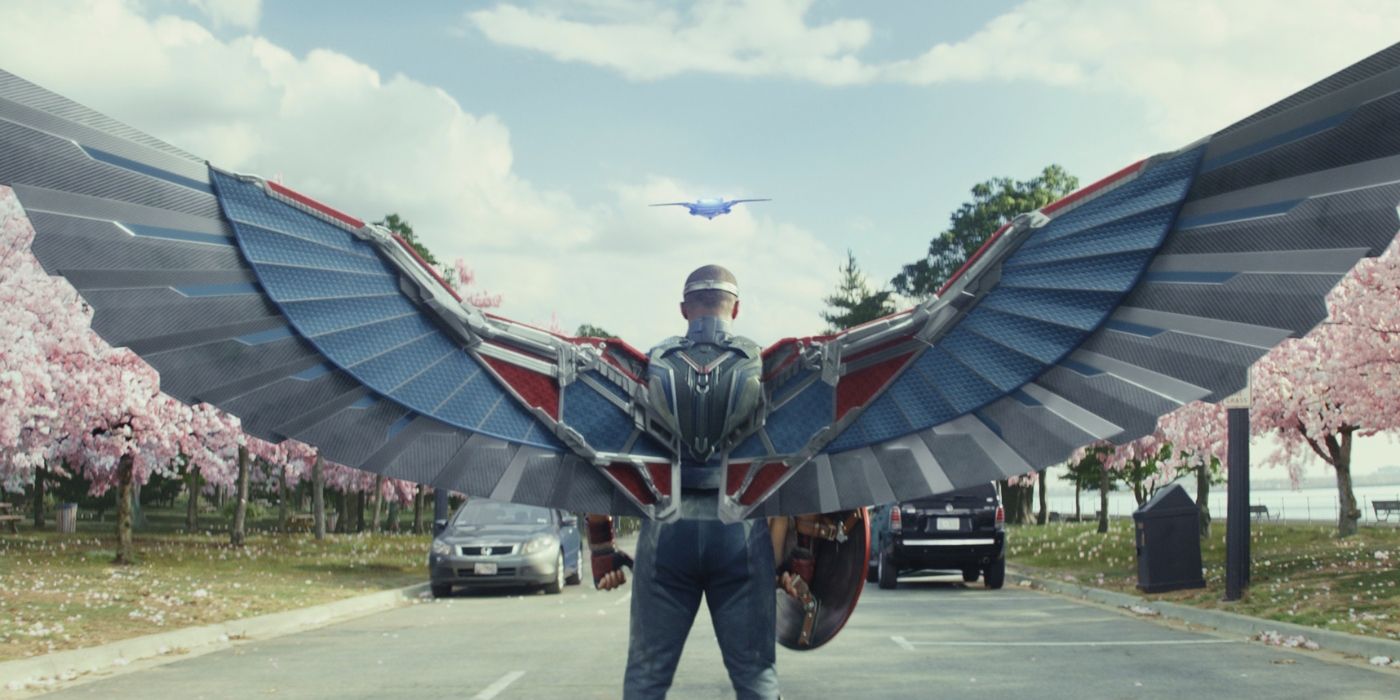 Sam Wilson's Captain America wings from behind in Captain America: Brave New World