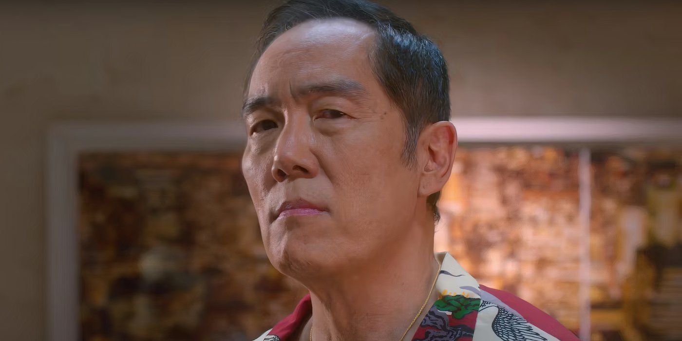 Yuji Okumoto as Chozen staring intently in Cobra Kai