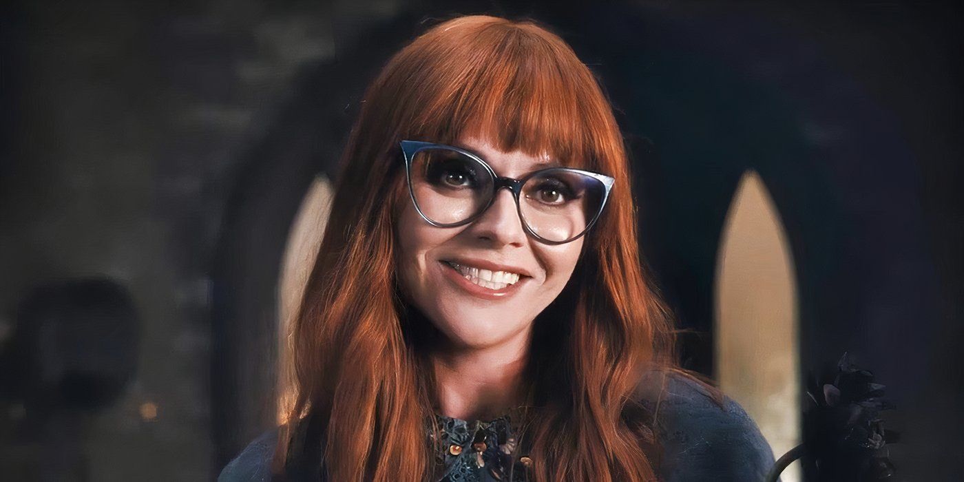 christina ricci with red hair and glasses in wednesday