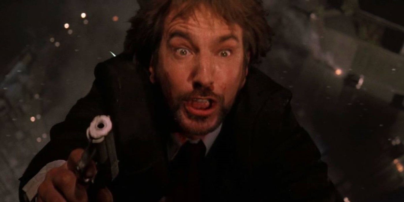 Hans Gruber (Alan Rickman) falls to his death in 'Die Hard'