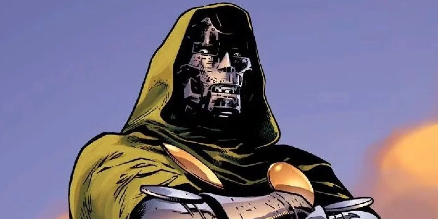 Dr Doom from Marvel Comics crossing his arms in comic book artwork