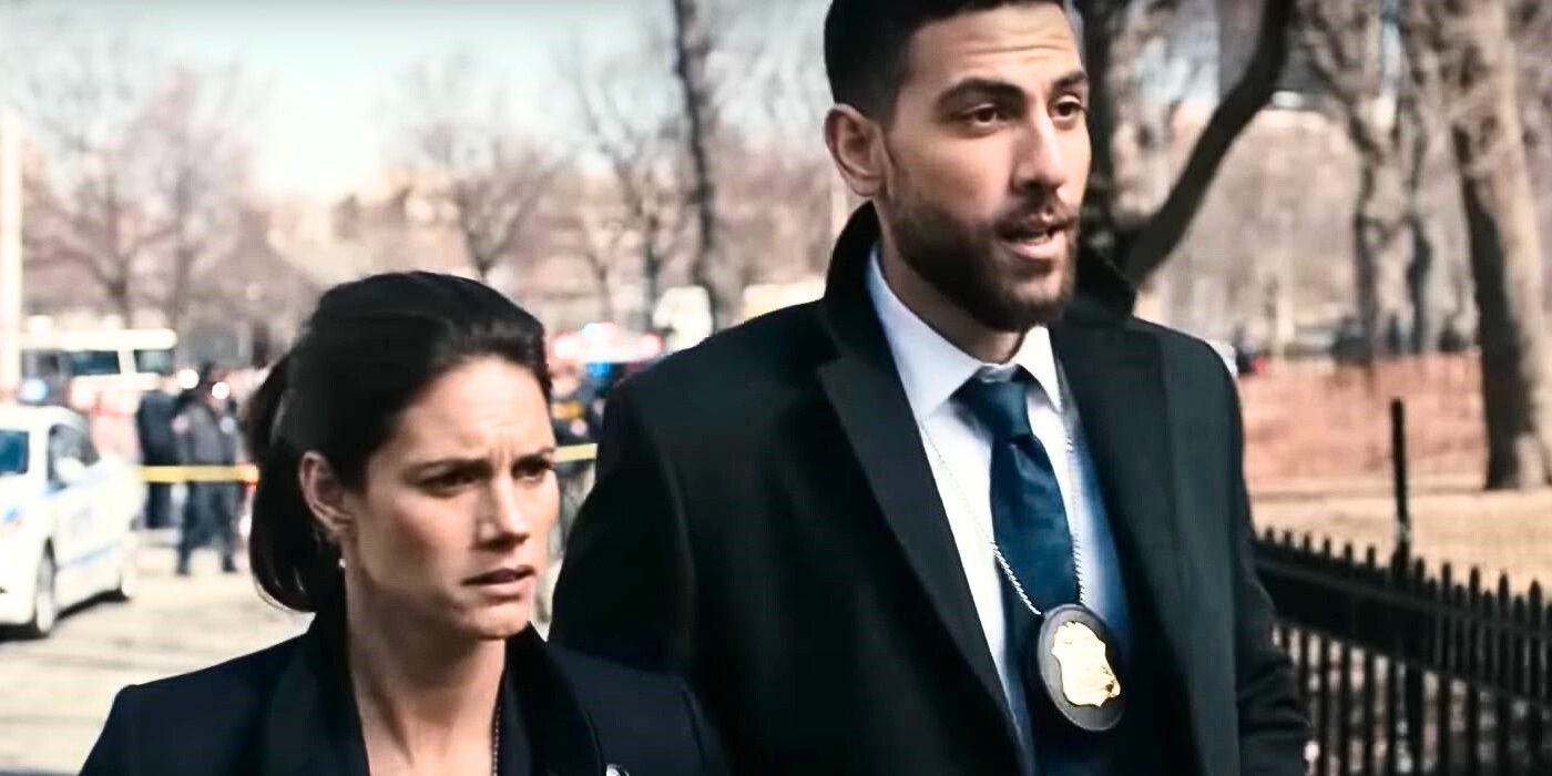 Maggie, played by Missy Peregrym, and OA, played by Zeeko Zaki, process a crime scene on FBI