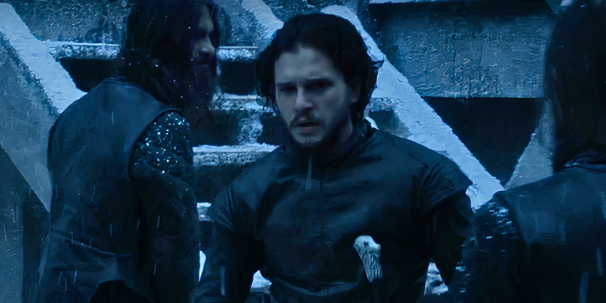 Kit Harington as Jon Snow walking away in Game of Thrones Oathbreaker episode