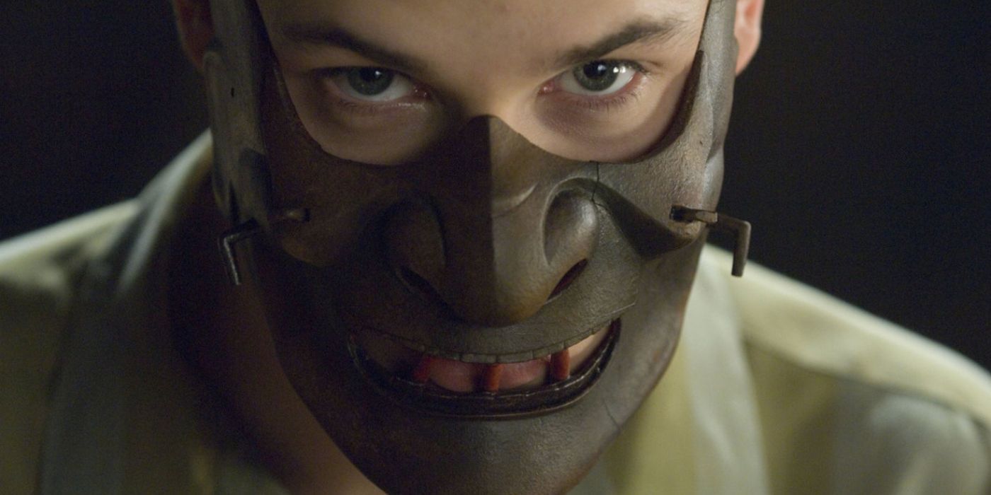 Gaspard Ulliel  as Hannibal Lecter wearing a muzzle mask in Hannibal Rising