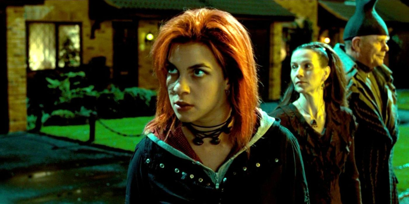 Nymphadora Tonks's hair is orange because Moody calls her name in Harry Potter and the Order of the Phoenix.