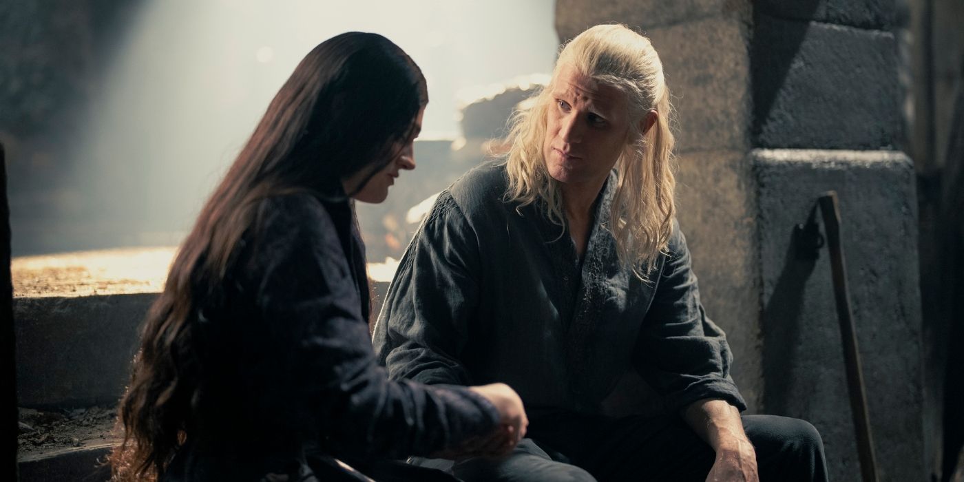 Gayle Rankin bandaging Matt Smith&rsquo;s hand in House of the Dragon Season 2