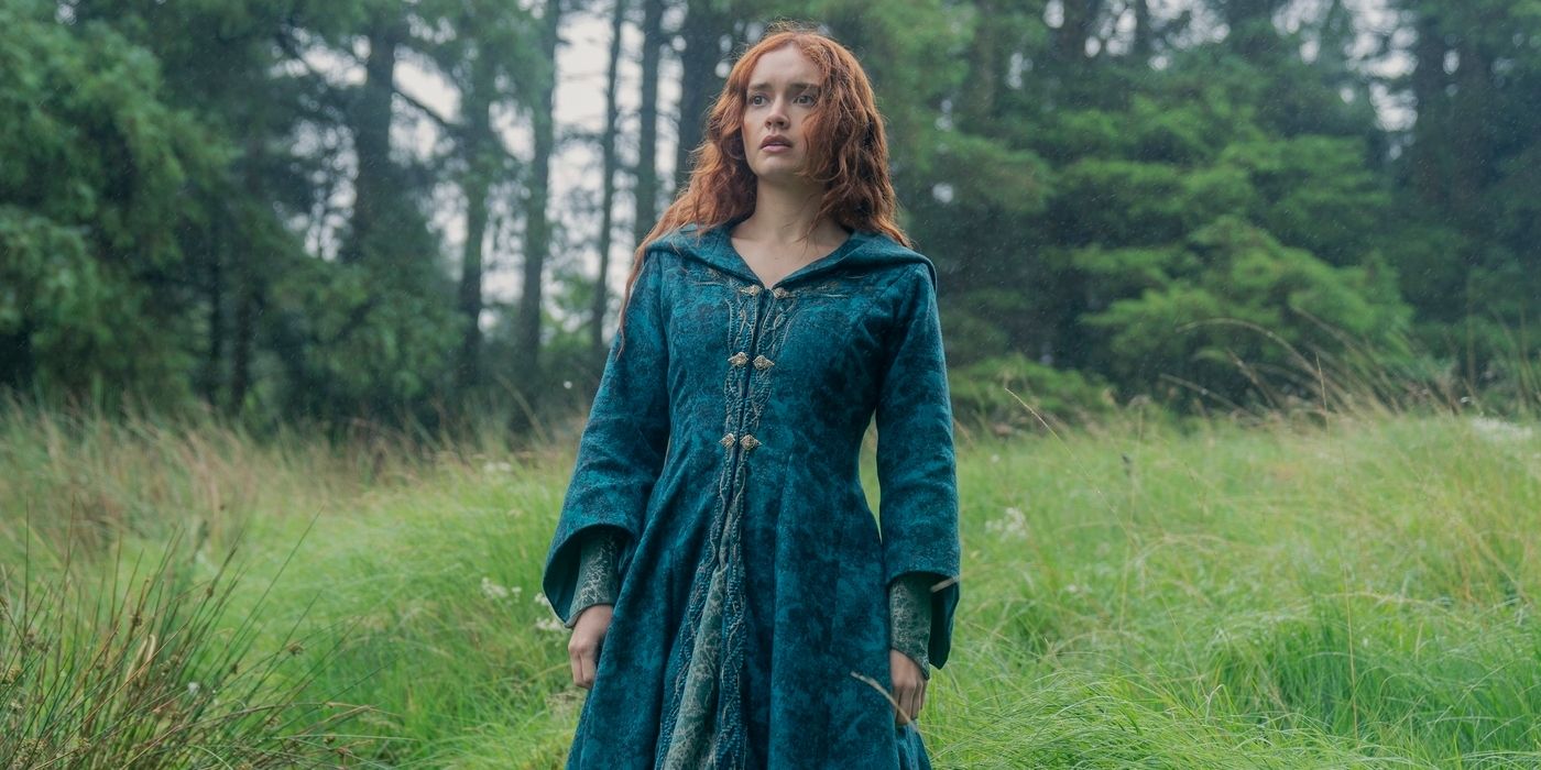 Olivia Cooke standing in the Kingswood in House of the Dragon Season 2 Episode 7